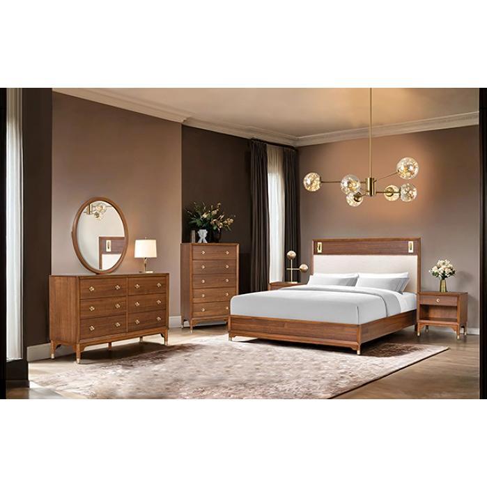 Furniture of America Hepburne FM74000WN-Q-4PC 6 pc Queen Panel Bedroom Set IMAGE 1